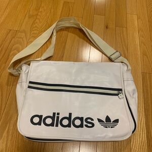 Adidas Cream and Black Messenger Bag
